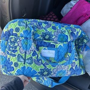Vera Bradley Blue and Green Travel Bag with Quilted Design